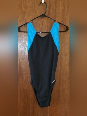 Dolfin Black Turquoise Swimsuit Sz 8